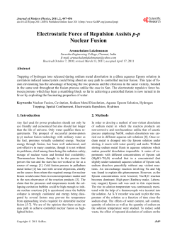 Electrostatic Force of Repulsion Assists p