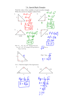 7.4 Special Right Triangles