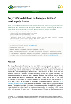 Polytraits: A database on biological traits of marine polychaetes