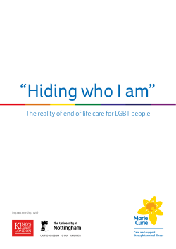 The reality of end of life care for LGBT people