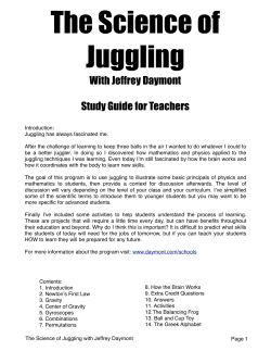 The Science of Juggling