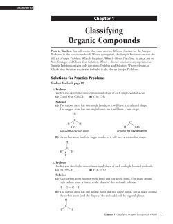 Chapter 1 Classifying Organic Compounds