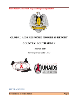 global aids response progress report country: south sudan