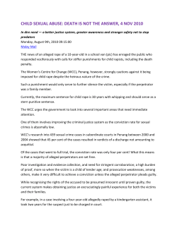 child sexual abuse: death is not the answer, 4 nov