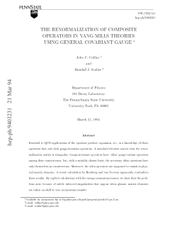 The Renormalization of Composite Operators in Yang