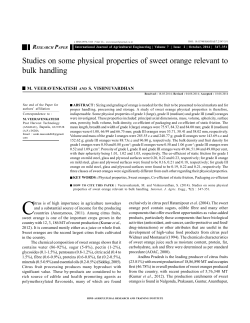 studies on some physical properties of sweet orange relevant to bulk