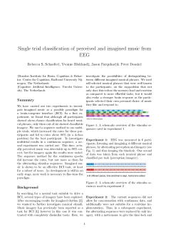 Single trial classification of perceived and imagined music from EEG
