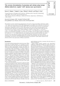 The accurate determination of potassium and calcium using isotope