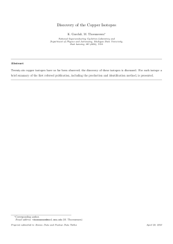 Discovery of the Copper Isotopes