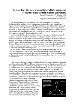 Is Geo-logy the new umbrella for all the sciences? - bruno