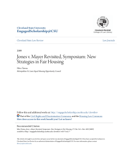Jones v. Mayer Revisited, Symposium: New Strategies in Fair Housing