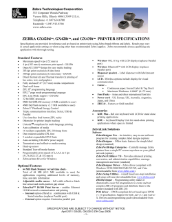 ZEBRA GX420d&trade;, GX420t&trade;, and GX430t&trade; PRINTER