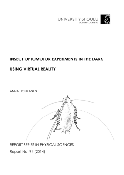 Insect optomotor experiments in the dark using virtual reality