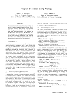 Program Derivation Using Analogy