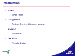 ENGEN PROCUREMENT PRESENTATION