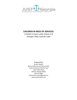 children in need of services - University of Georgia School of Law