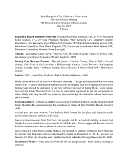May 14, 2015 - NH Tax Collectors Association