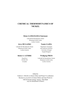 chemical thermodynamics of nickel