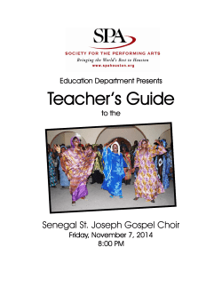 Senegal St Joseph Gospel Choir - Teacher Guide