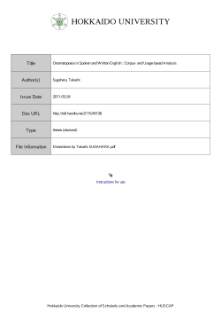 Onomatopoeia in Spoken and Written English: Corpus