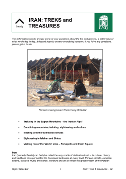 IRAN: TREKS and TREASURES - Trekking, Hiking and Walking