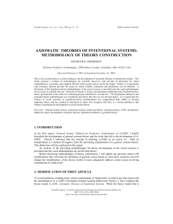 Axiomatic Theories of Intentional Systems