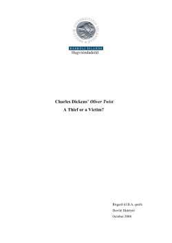 Charles Dickens` Oliver Twist A Thief or a Victim?