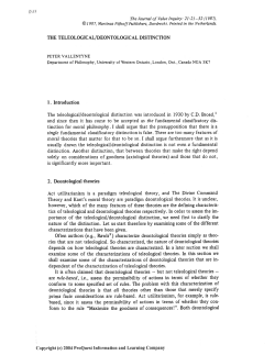 The Teleological/Deontological Distinction