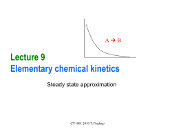 Lecture 9 Introductory kinetics
