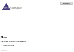 Investment in TV genres