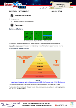 REVISION: SETTLEMENT 26 JUNE 2014 Lesson