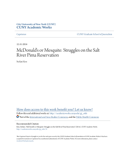 McDonald`s or Mesquite: Struggles on the Salt River Pima Reservation
