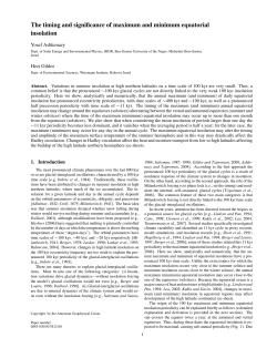 The timing and significance of maximum and minimum equatorial