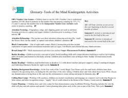 Glossary&ndash;Tools of the Mind Kindergarten Activities 100`s Number