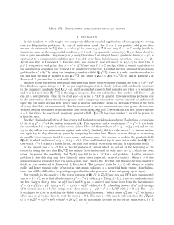 Math 154. Diophantine applications of class groups