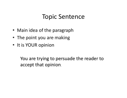 Topic Sentence
