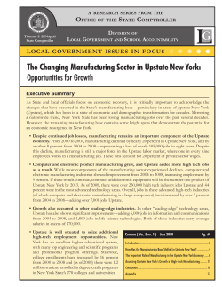 The Changing Manufacturing Sector in Upstate New York