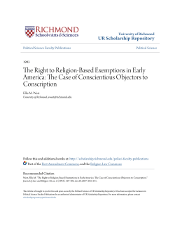 The Right to Religion-Based Exemptions in Early America: The