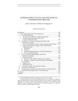 Supermajority Rules and the Judicial Confirmation Process