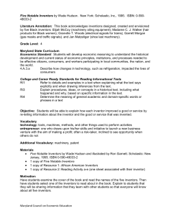 Five Notable Inventors - Maryland Council on Economic Education