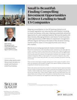 Small is Beautiful: Finding Compelling Investment