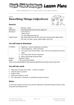 Describing Things (Adjectives)