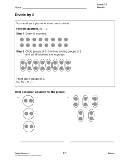 Divide by 2 - St. Gregory the Great School