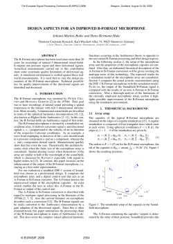 Design Aspects for an Improved B-Format Microphone