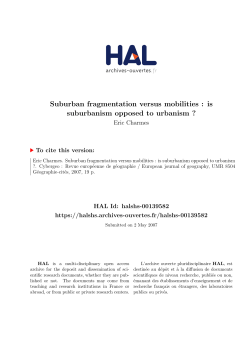 Suburban fragmentation versus mobilities - Hal-SHS