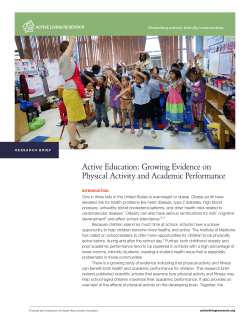 Active Education: Growing Evidence on Physical Activity and