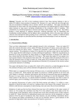 RC 15 Radon Monitoring and Control of Radon Exposure