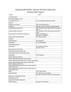 Jacksonville Public Library Florida Collection Vertical File Topics