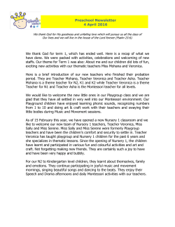 Newsletter - Charis Montessori