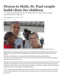 Drawn to Haiti, St. Paul couple build clinic for children